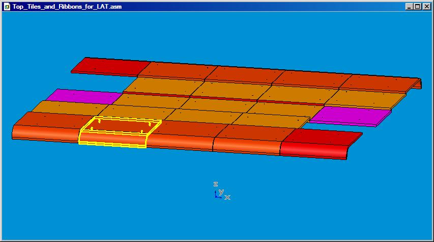 top tiles, CAD rendering