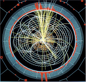 simulated Higgs boson decay at LHC